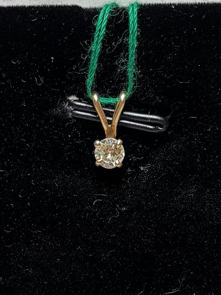 14KT YG 1/5CT RB SOLITARE NO CHAIN
