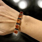 SS QUARTZ OVERLAY ORANGE STONE CUFF BRACELET