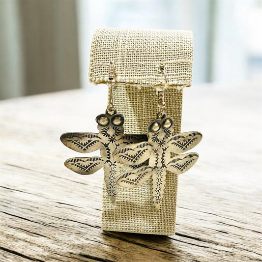 SS DRAGON FLY DANGLE EARRINGS