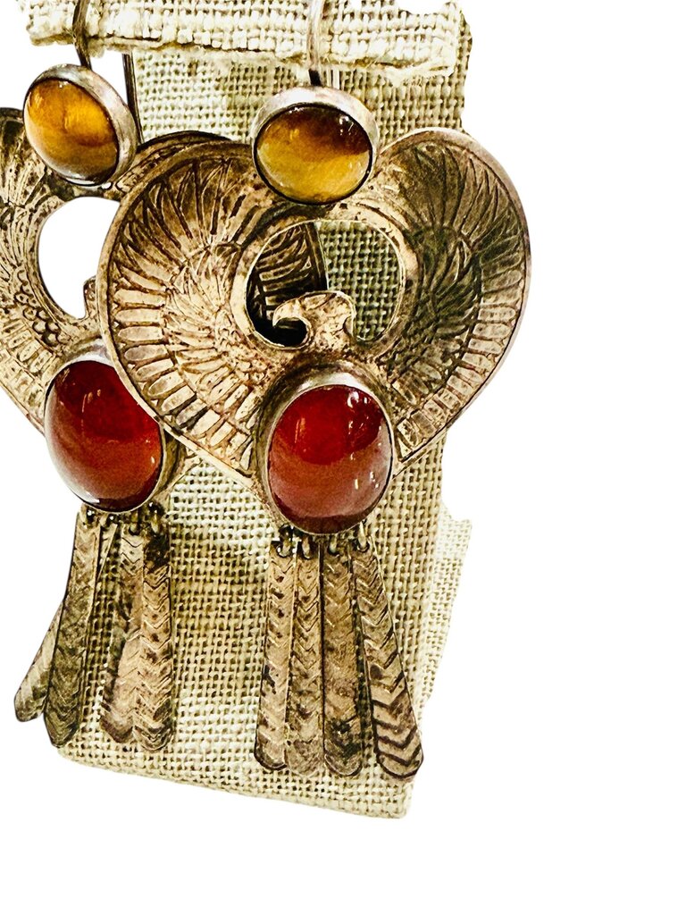SS EAGLE W/ TIGERS EYE & CARNELIAN