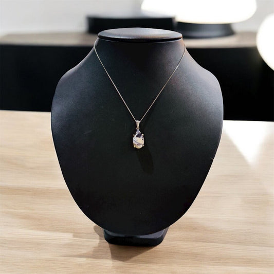 SS UTAH STONE OVAL PENDANT ON CHAIN