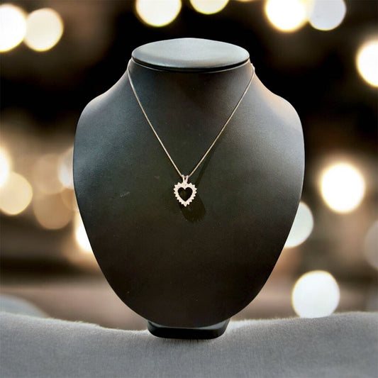 SS CZ HEART PENDANT ON CHAIN