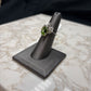 14KT WG PEAR SHAPE PERIDOT 7RB MELEE ON BAND SZ 6.5