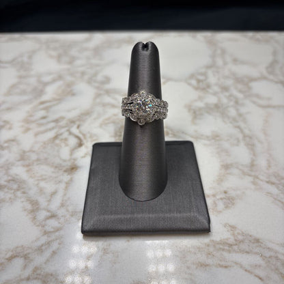 14KT WG 1CT RB CTGR W/ 1.4CTTW WEDSET NOT SOLDERED SZ 6.75