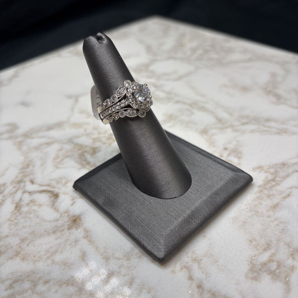 14KT WG 1CT RB CTGR W/ 1.4CTTW WEDSET NOT SOLDERED SZ 6.75