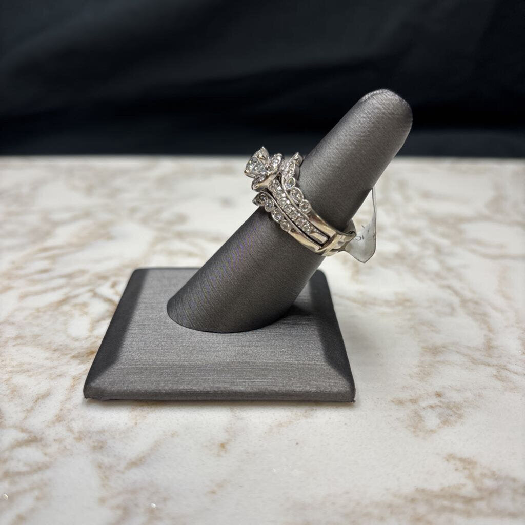 14KT WG 1CT RB CTGR W/ 1.4CTTW WEDSET NOT SOLDERED SZ 6.75