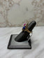 14KT YG NUGGET STYLE RED AND BLUE STAR SAPPHIRE DIAMOND ACCENT RING SZ 5