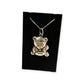 SS HOLLOW TEDDY BEAR PENDANT & EARRING SET ON CHAIN