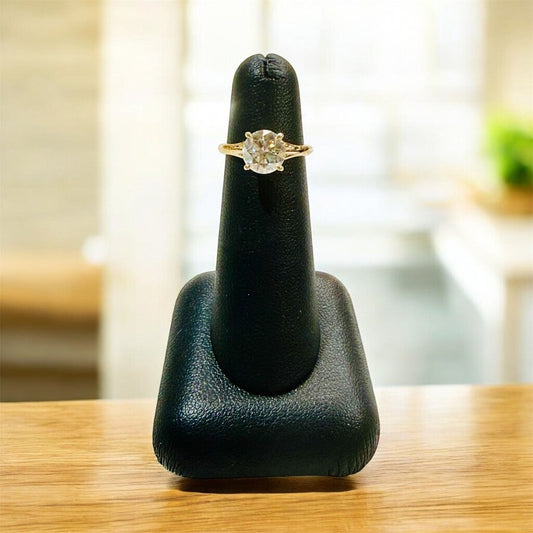 14KT YG 1.76CT LG VS1 E IGI PAPERS RB SOLITARE RING SZ 5.5
