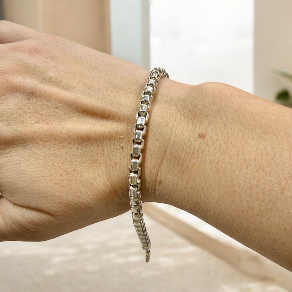 SS BOX LINK TENNIS BRACELET