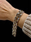 SS WIDE LINK TUTONE PLATE TENNIS BRACELET