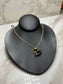 14KT YG HEART SAPPHIRE PENDANT ON 18" CHAIN