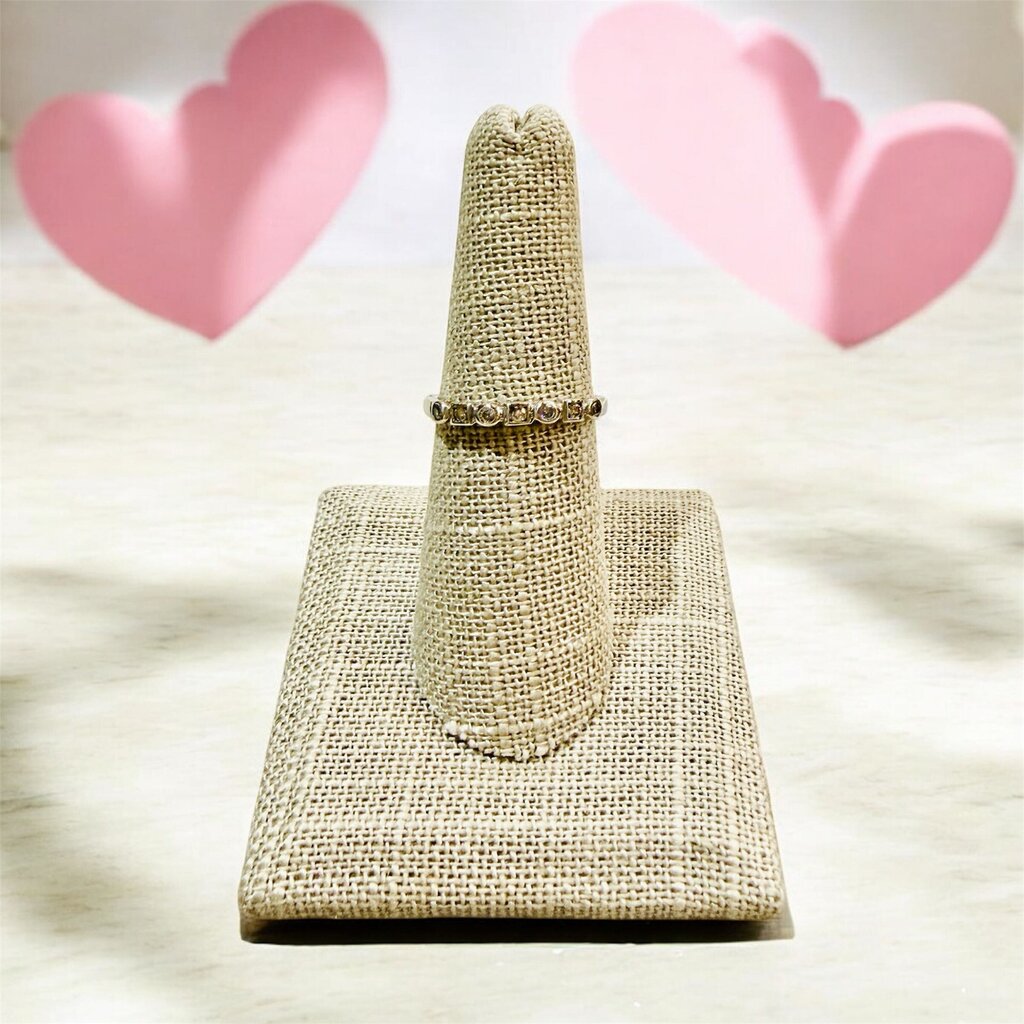 10KT YG 1/4CTTW BEZEL SET ANNIVERSARY RING SZ 7