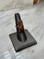 18KT YG AGATE RETANGULAR BEZEL SET RING SZ 7.5