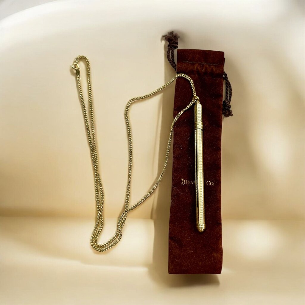 14KT T&CO TWISLER COCKTAIL STIRRER PENDANT ON 22" CHAIN