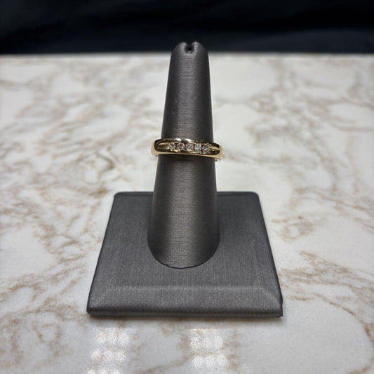 14KT YG 1/3CTTW RB CHANNEL SET MENS RING SZ 8