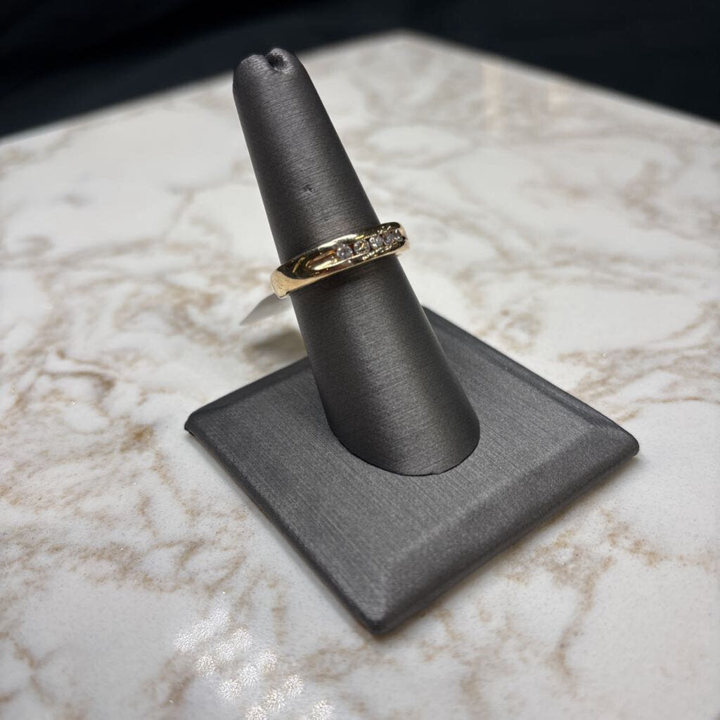14KT YG 1/3CTTW RB CHANNEL SET MENS RING SZ 8