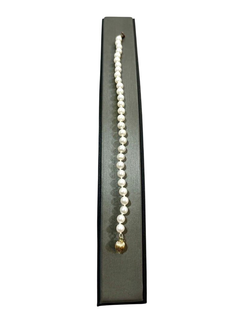 14KT YG CLASP FWP ROUND CLASP 5MM PEARL BRACELET