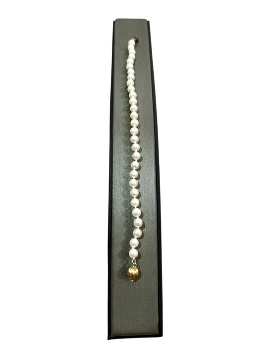 14KT YG CLASP FWP ROUND CLASP 5MM PEARL BRACELET