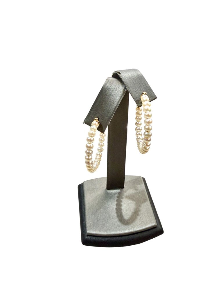 14KT YG FWP HOOP EARRINGS