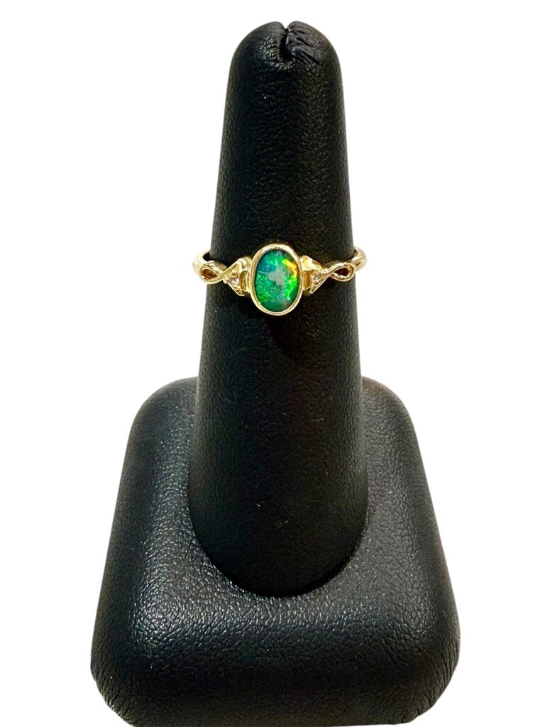 18CT EUROPEON BLK OPAL KNOT SIDES SZ 6.5