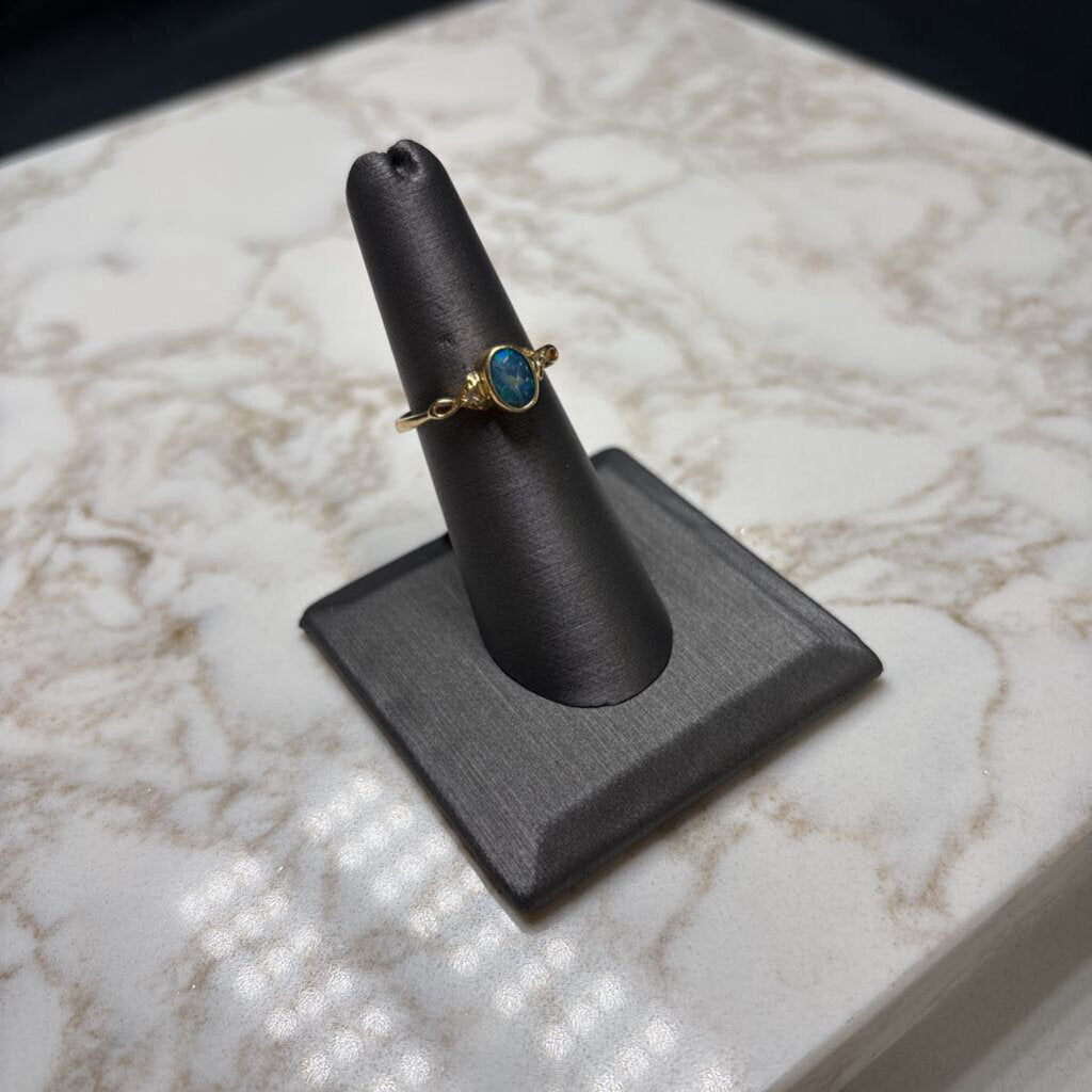 18CT EUROPEON BLK OPAL KNOT SIDES SZ 6.5