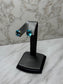 14KT YG LARGE OVAL BLUE TOPAZ STUD EARRINGS