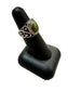 SS GREEN TURQ BEZEL SET W/SCROLLING ON BAND SZ 6