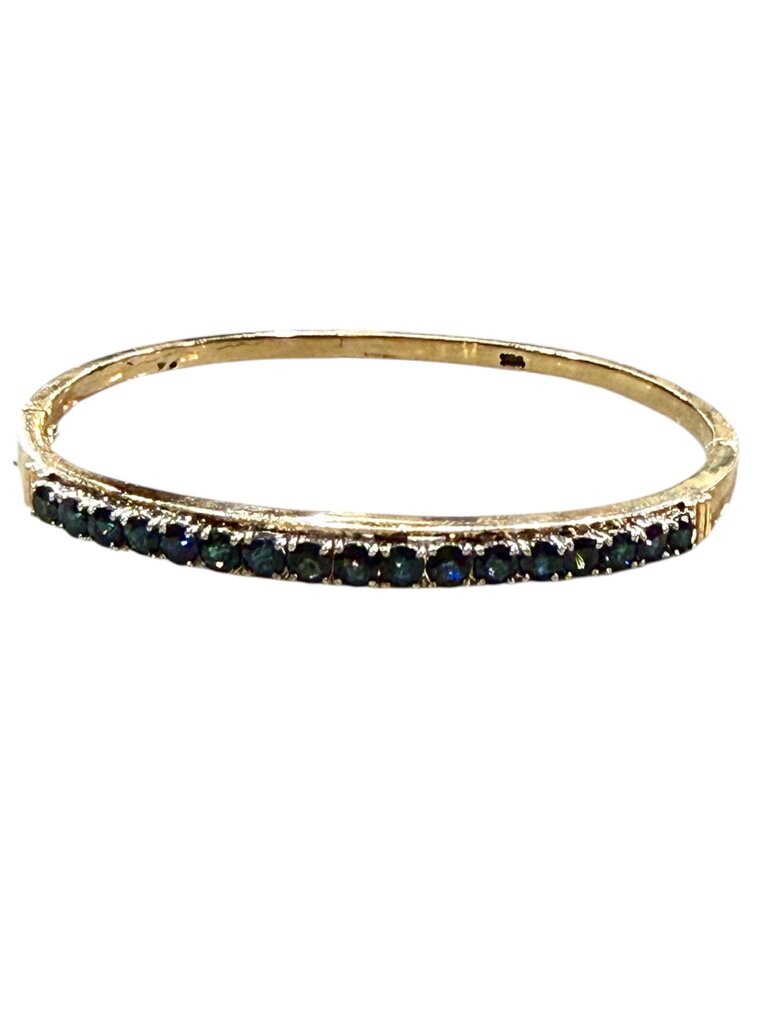 14KT YG NATURAL SAPPHIRE BANGLE BRACELET