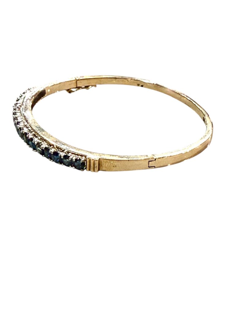 14KT YG NATURAL SAPPHIRE BANGLE BRACELET