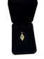 14KT YG MARQ SHAPE BLUE SAPPHIRE PIENDANT W/SCROLLING & BEAD WORK NO CHAIN