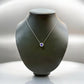 PLAT T&CO SAPHIRE & DIAMOND HALO PENDANT 18" CHAIN