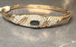 14KT YG SAPPHIRE W/DIAMOND ACCENT BANGLE