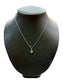 18KT WG .12TW NATURAL DIAMONDS W/BLUE SPINEL .22CT CHEVRON SHAPE FLOWER NECKLACE 18" - 20"