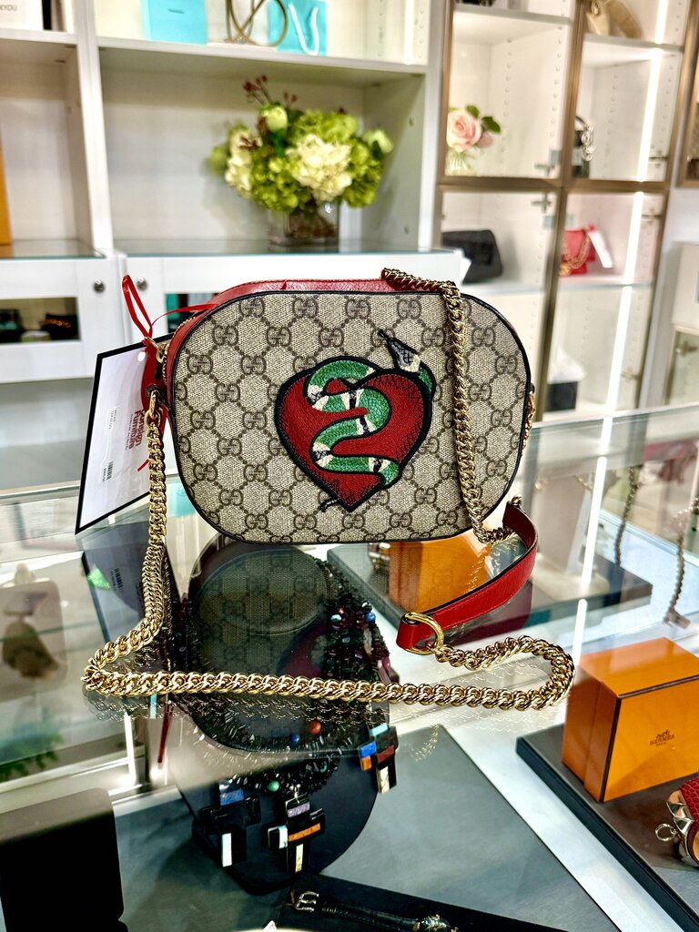 GUCCI GG SUPREME MONOGRAM KING SNAKE CROSSBODY