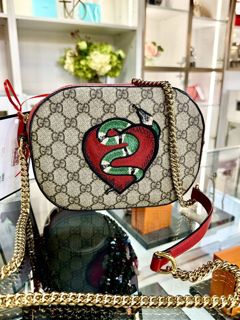 GUCCI GG SUPREME MONOGRAM KING SNAKE CROSSBODY