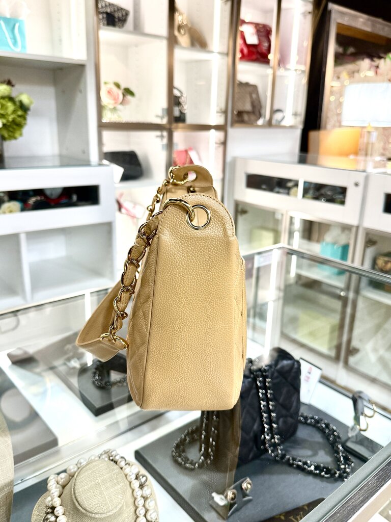 CHANEL CAVIAR QUILTED TIMELESS SHOULDER BEIGE
