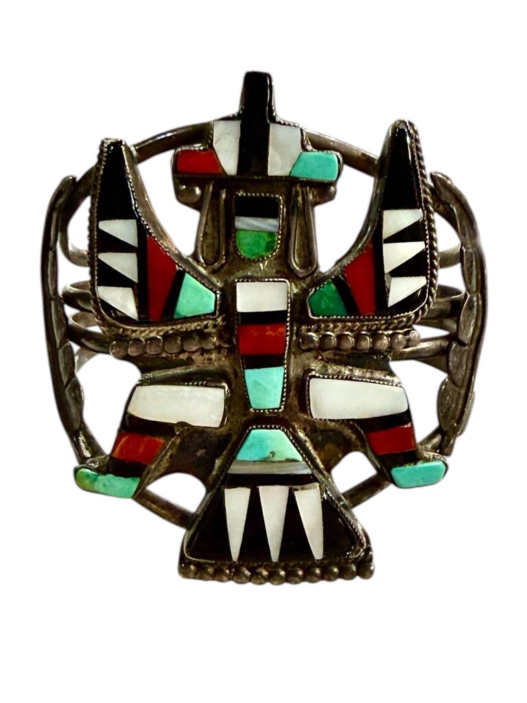 SS ZUNI TURQ CORAL KNIFEWING CUFF