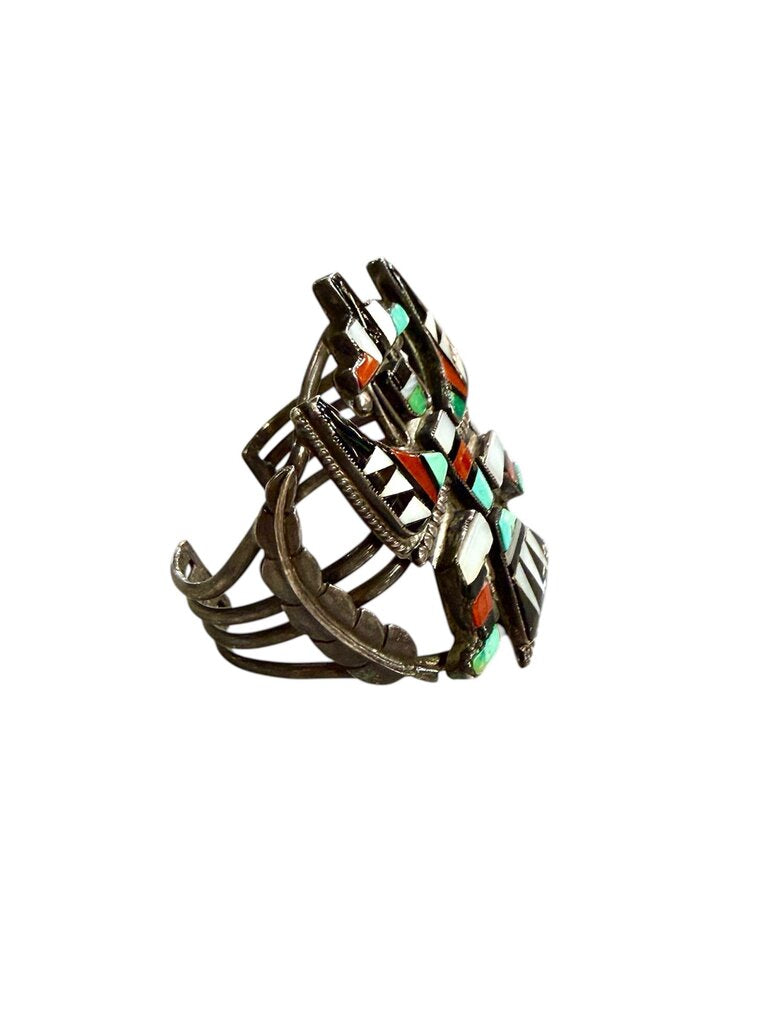 SS ZUNI TURQ CORAL KNIFEWING CUFF