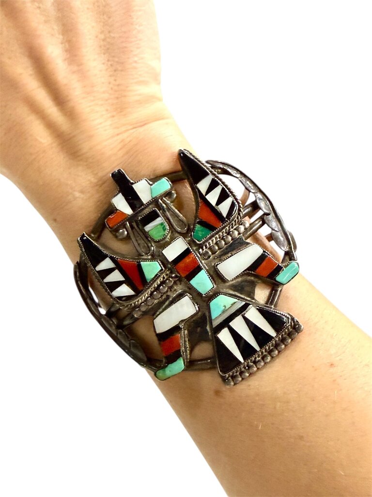 SS ZUNI TURQ CORAL KNIFEWING CUFF
