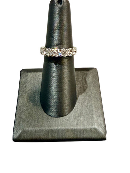 14KT WG 1.5CTTW 5 STONE RB ANNIVERSARY BAND SZ 6.5