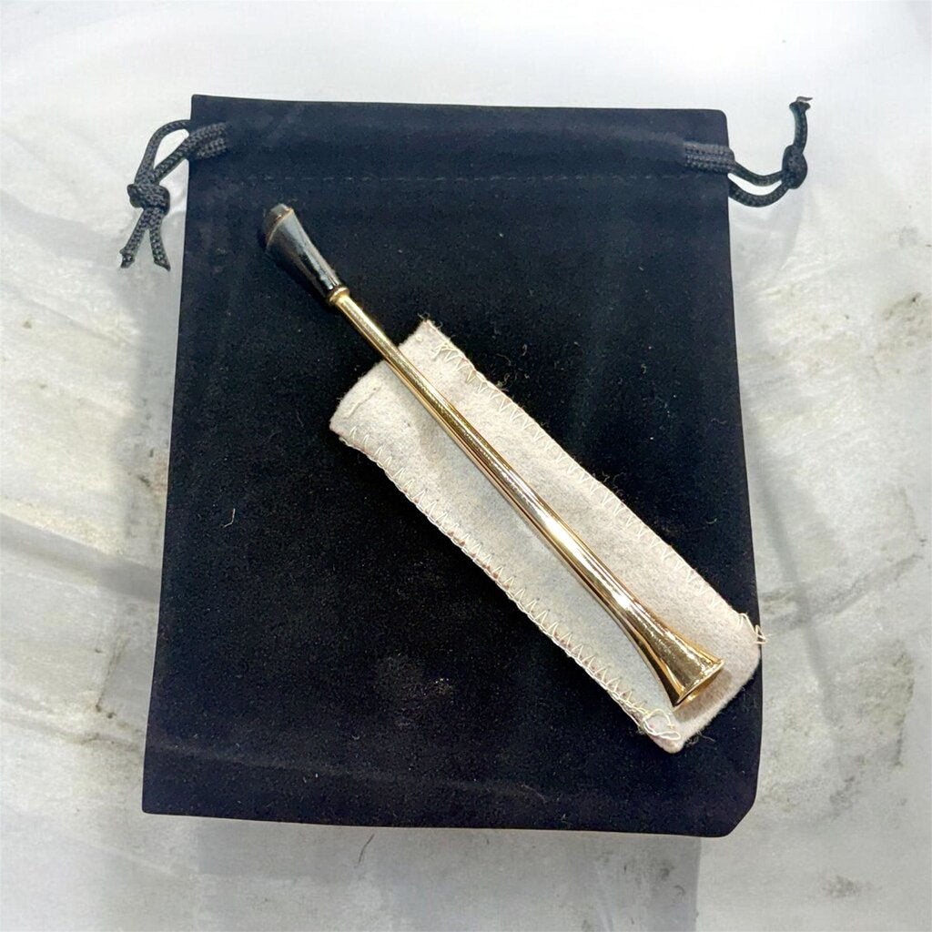 14KT SOLID YG LONG SPRING LOADED CIGARETTE HOLER 1920'S