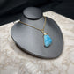 14KT YG W/SS GP CHAIN LARMAR STONE PENDANT