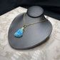 14KT YG W/SS GP CHAIN LARMAR STONE PENDANT