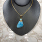 14KT YG W/SS GP CHAIN LARMAR STONE PENDANT