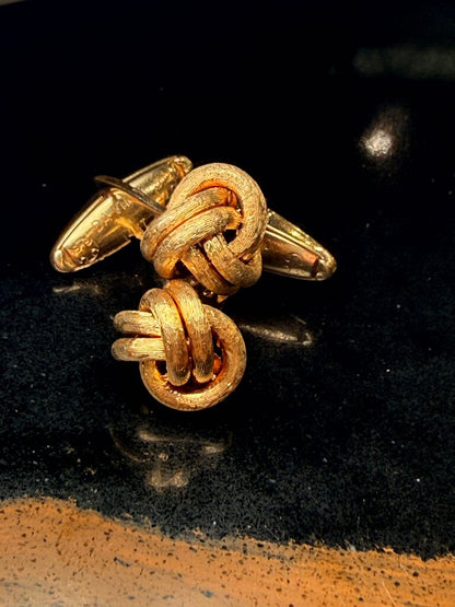 14KT YG DA VINCI STAMPED CUFF LINKS