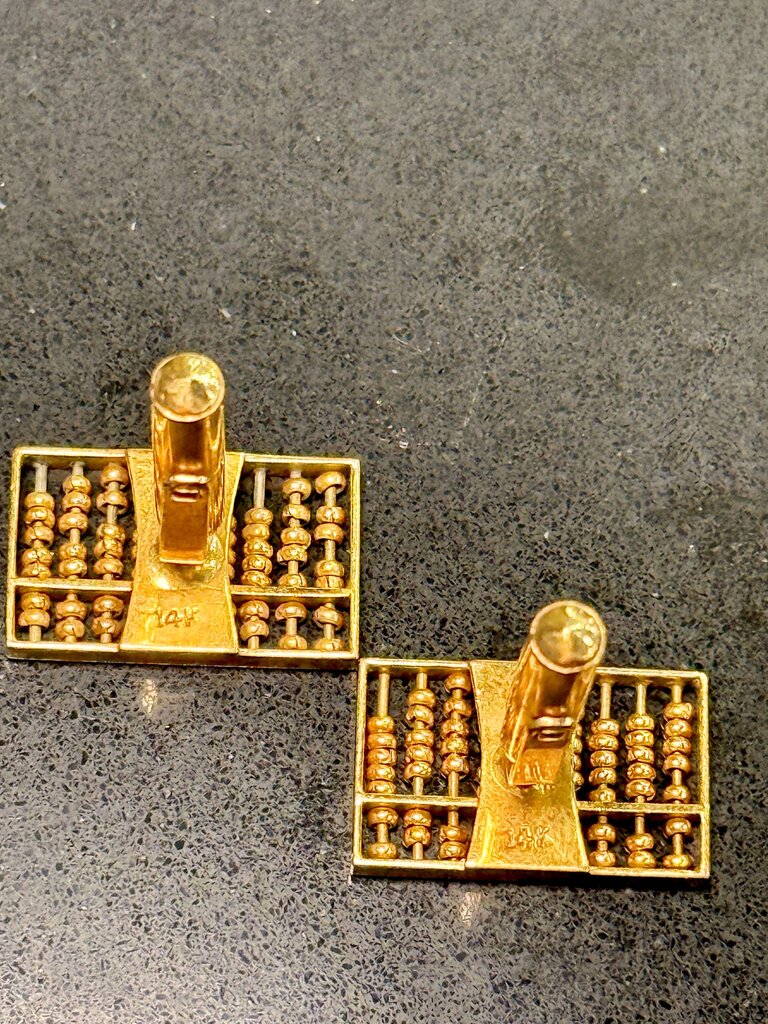 14KT YG ABACUS CUFF LINKS