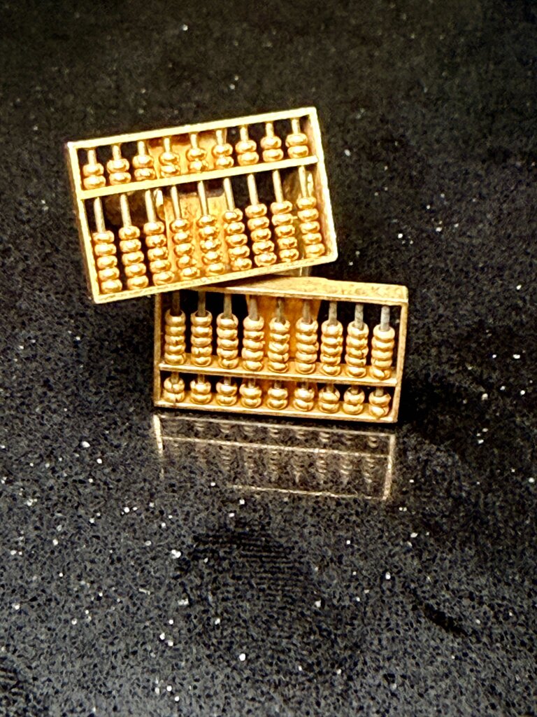 14KT YG ABACUS CUFF LINKS