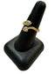 SS/PLATED BYPASS HEART W/1 ACCENT DIA RING SZ 7.5