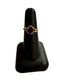 10KT YG OVAL AMETHYST W/2 MELEE RING SZ 6